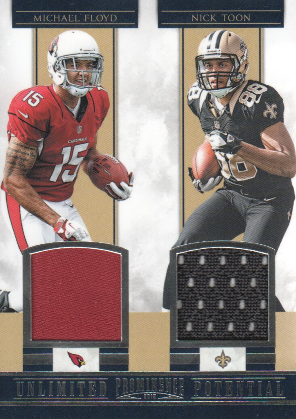 2012 Panini Prominence Unlimited Potential Materials Combos #15 Michael Floyd/Nick Toon