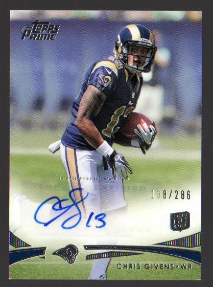 2012 Topps Prime Rookie Autographs #75 Chris Givens/286