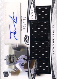 2012 Topps Prime Autographed Relics Level 5 #PVJC Juron Criner/700