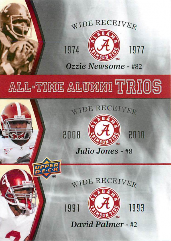 2012 Upper Deck Alabama All Time Alumni Trios #ATATNJP Ozzie Newsome/Julio Jones/David Palmer