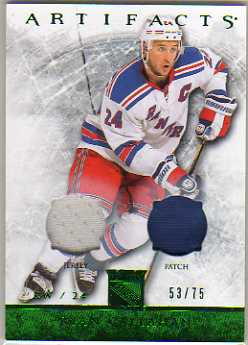 2012-13 Artifacts Jerseys Patch Emerald #81 Ryan Callahan/75