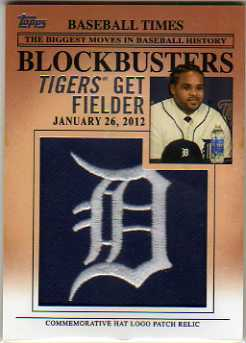 2012 Topps Update Blockbusters Commemorative Hat Logo Patch #BP10 Prince Fielder