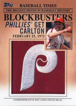 2012 Topps Update Blockbusters Commemorative Hat Logo Patch #BP24 Steve Carlton
