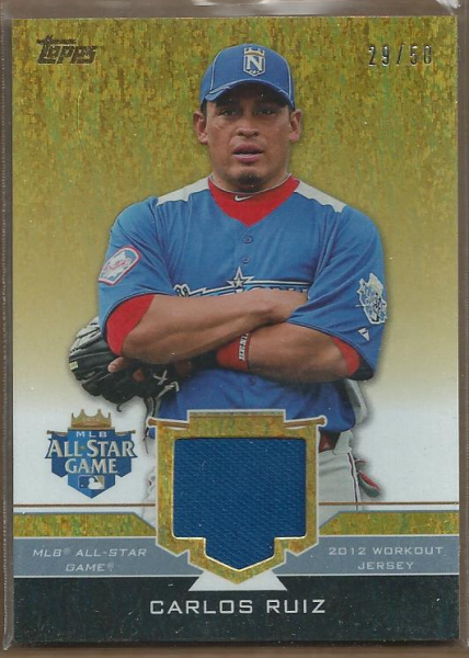 2012 Topps Update All-Star Stitches Gold Sparkle #CR Carlos Ruiz
