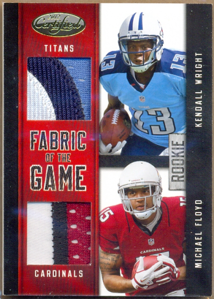 2012 Certified Rookie Fabric of the Game Combos Prime #8 Kendall Wright/Michael Floyd