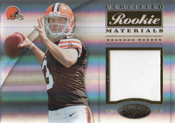 2012 Certified Certified Rookie Materials Prime #18 Brandon Weeden
