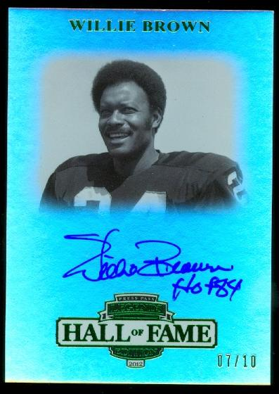2012 Press Pass Legends Hall of Fame Green #LGWB Willie Brown/10