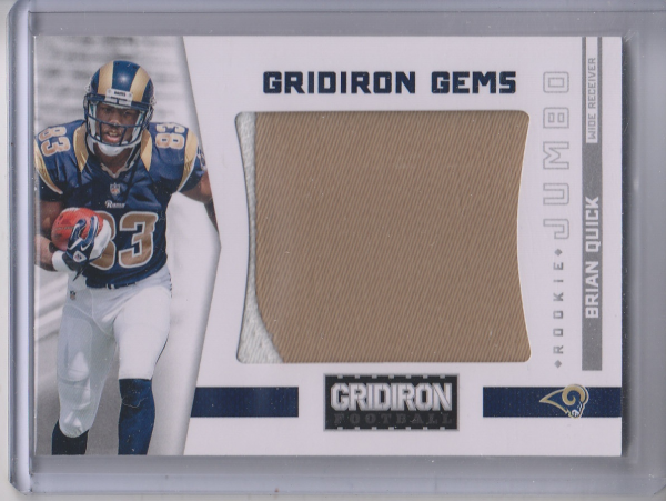 2012 Gridiron Rookie Gridiron Gems Jerseys Jumbo Prime #307 Brian Quick