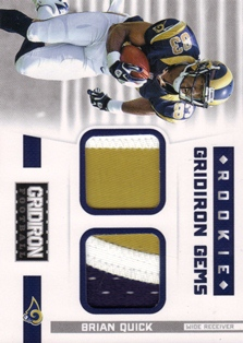 2012 Gridiron Rookie Gridiron Gems Jerseys Combos Prime #307 Brian Quick