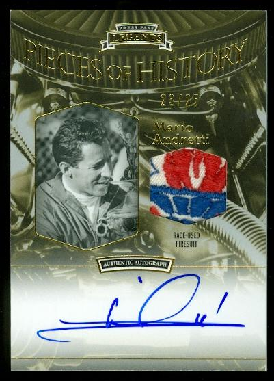 2012 Press Pass Legends Pieces of History Memorabilia Autographs Gold #PHSMA Mario Andretti FS