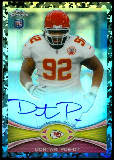 2012 Topps Chrome Rookie Autographs Camo Refractors #94 Dontari Poe