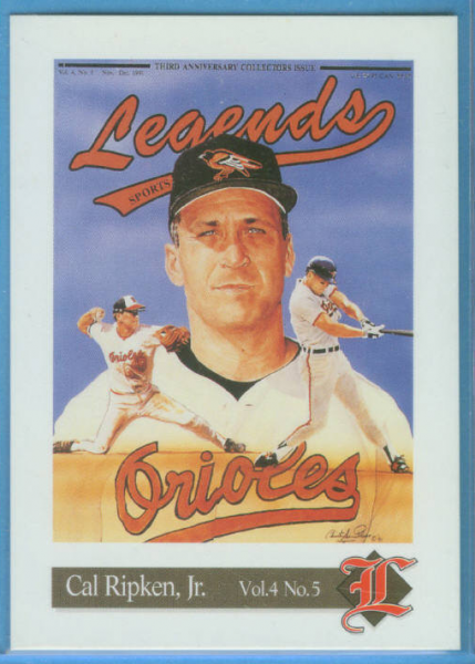 1992 Legends NSCC Cover Card #C12 Cal Ripken Jr.
