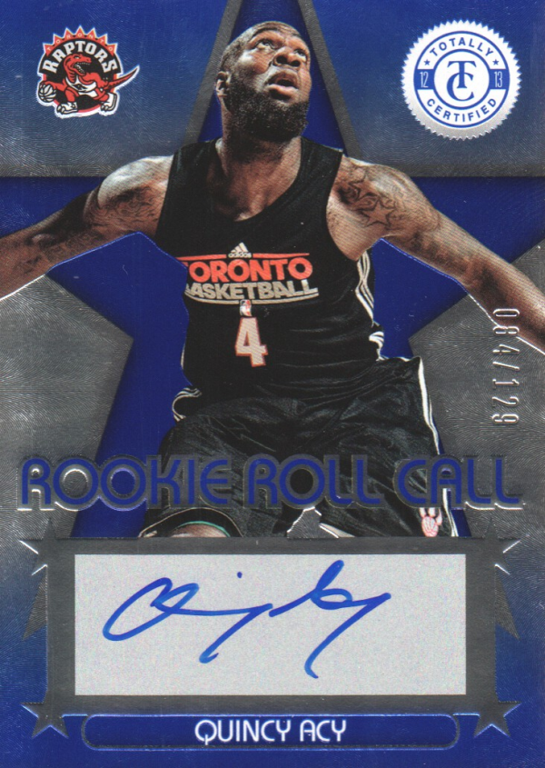 2012-13 Totally Certified Rookie Roll Call Autographs Blue #71 Quincy Acy/129