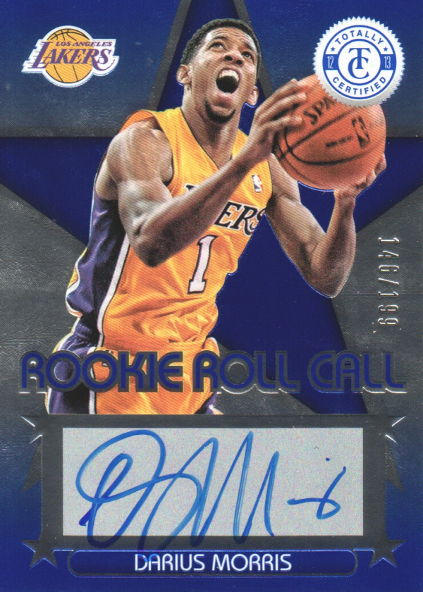 2012-13 Totally Certified Rookie Roll Call Autographs Blue #77 Darius Morris/199