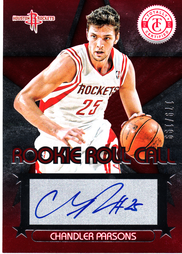 2012-13 Totally Certified Rookie Roll Call Autographs Red #5 Chandler Parsons/199