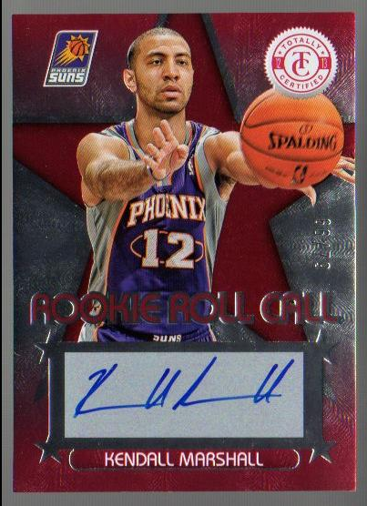 2012-13 Totally Certified Rookie Roll Call Autographs Red #28 Kendall Marshall/79