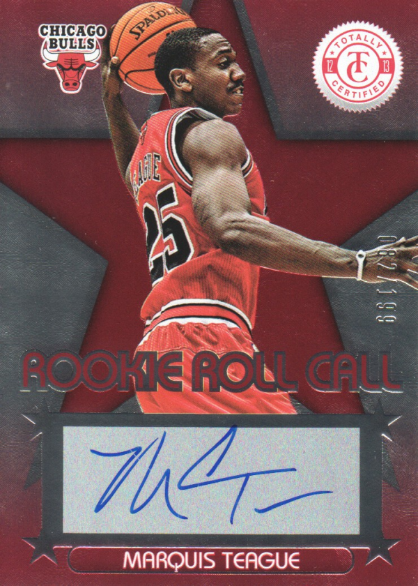 2012-13 Totally Certified Rookie Roll Call Autographs Red #60 Marquis Teague/199