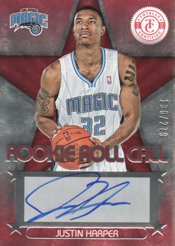 2012-13 Totally Certified Rookie Roll Call Autographs Red #100 Justin Harper/279