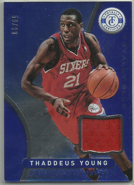 2012-13 Totally Certified Blue Materials #83 Thaddeus Young/99