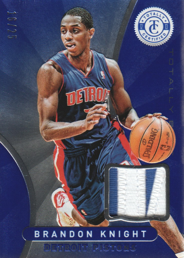 2012-13 Totally Certified Blue Materials Prime #192 Brandon Knight/25