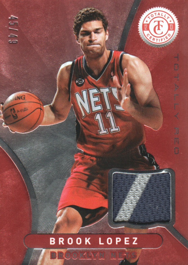 2012-13 Totally Certified Red Materials Prime #4 Brook Lopez
