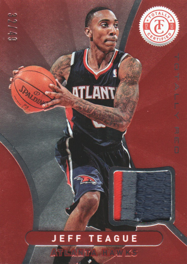2012-13 Totally Certified Red Materials Prime #159 Jeff Teague