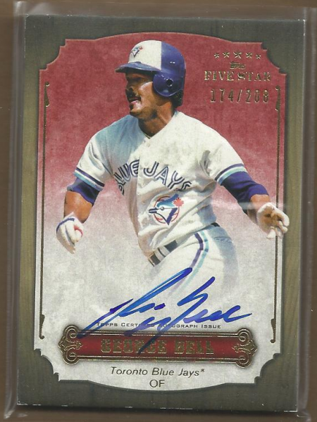 2012 Topps Five Star Retired Autographs #GB George Bell/208