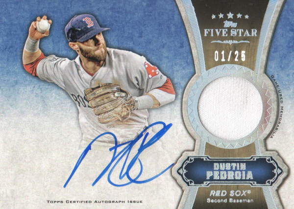 2012 Topps Five Star Relic Autographs Rainbow #DP Dustin Pedroia/25