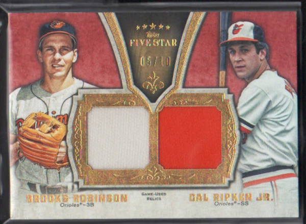 2012 Topps Five Star Retired Dual Relics #BC Brooks Robinson/Cal Ripken Jr.