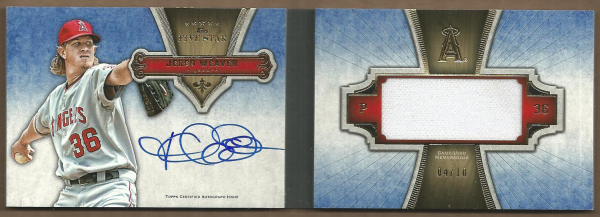 2012 Topps Five Star Jumbo Relic Autograph Books Gold #JW Jered Weaver EXCH