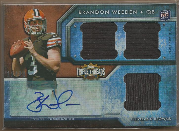 2012 Topps Triple Threads Sepia #103 Brandon Weeden JSY AU