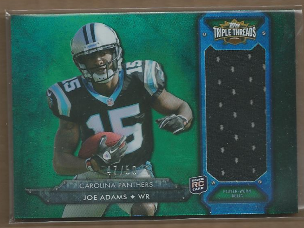 2012 Topps Triple Threads Rookie Jumbo Relics Emerald #TTRJR23 Joe Adams