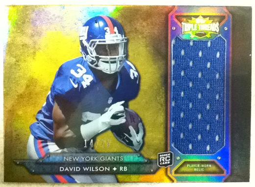 2012 Topps Triple Threads Rookie Jumbo Relics Gold #TTRJR14 David Wilson