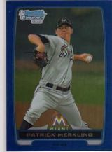 2012 Bowman Chrome Draft Draft Picks Blue Refractors #BDPP136 Patrick Merkling