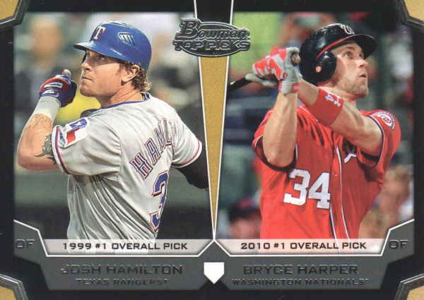 2012 Bowman Draft Dual Top 10 Picks #HH Josh Hamilton/Bryce Harper