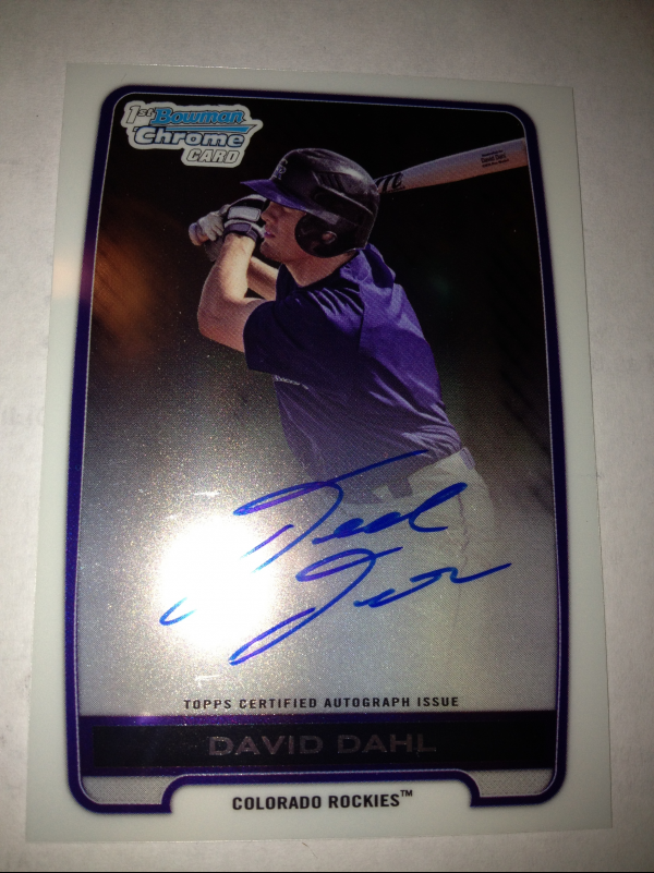 2012 Bowman Chrome Draft Draft Pick Autographs #DD David Dahl
