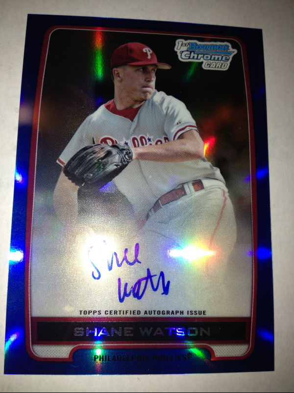 2012 Bowman Chrome Draft Draft Pick Autographs Blue Refractors #SW Shane Watson