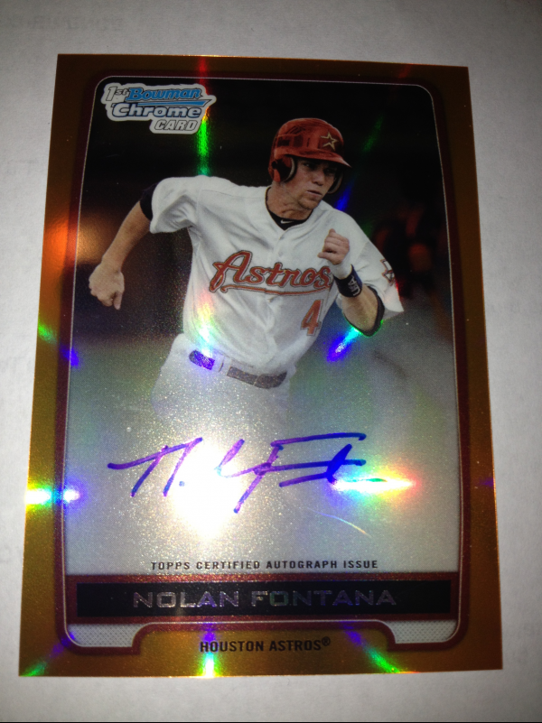2012 Bowman Chrome Draft Draft Pick Autographs Orange Refractors #NF Nolan Fontana