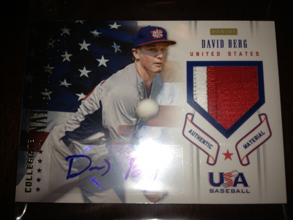 2012 USA Baseball Collegiate National Team Patches Signatures #1 David Berg