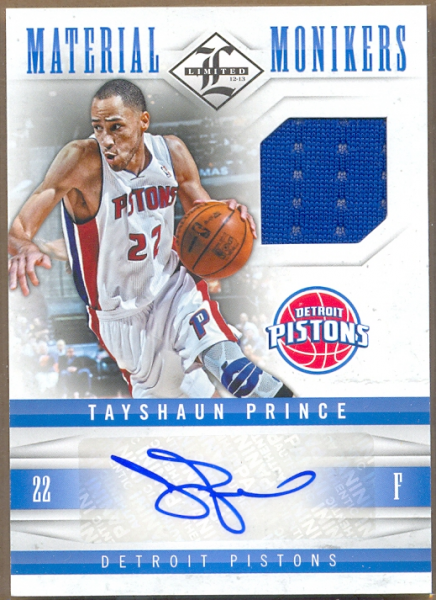 2012-13 Limited Monikers Materials #5 Tayshaun Prince/99