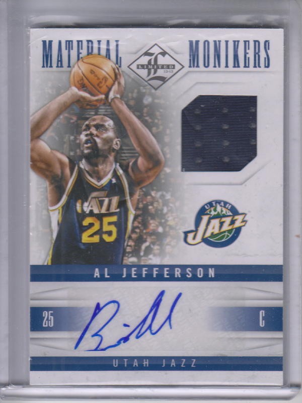 2012-13 Limited Monikers Materials #10 Al Jefferson/49