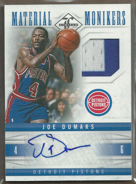 2012-13 Limited Monikers Materials Prime #13 Joe Dumars/25