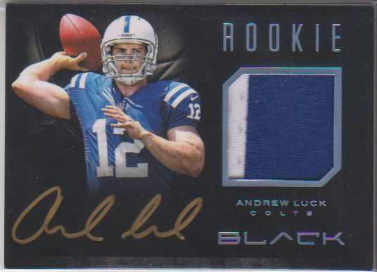 2012 Panini Black Rookie Signature Materials Prime Platinum #1 Andrew Luck