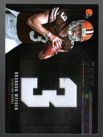 2012 Panini Black Onyx Rookie Materials Jumbo Prime Jersey Number #6 Brandon Weeden