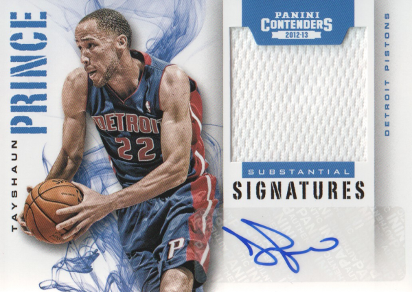 2012-13 Panini Contenders Substantial Signatures Materials #15 Tayshaun Prince/49