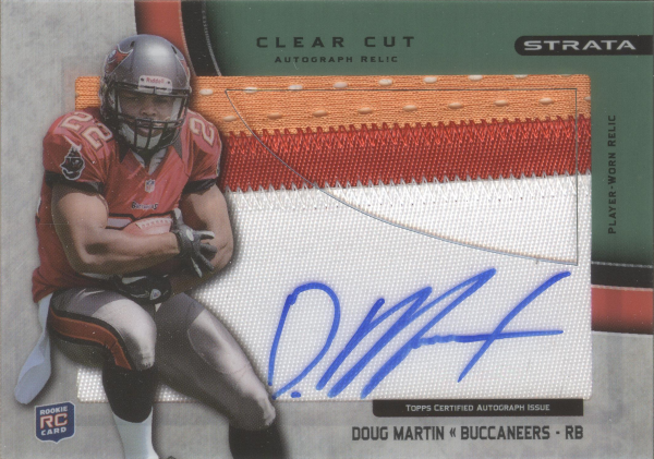 2012 Topps Strata Clear Cut Rookie Relic Autographs Green Patch #CCARDM Doug Martin