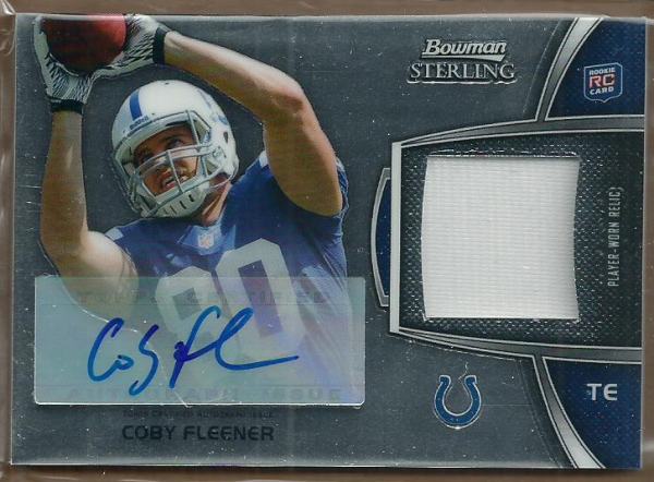2012 Bowman Sterling #BSARCF Coby Fleener JSY AU