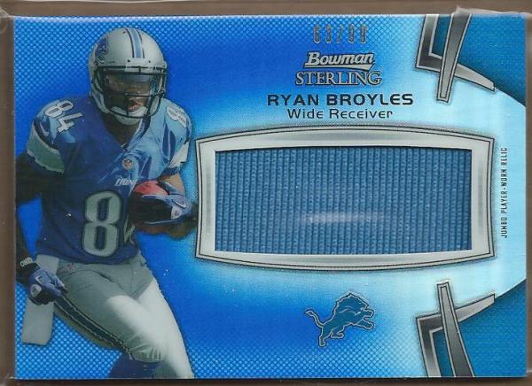 2012 Bowman Sterling Blue Refractors #BSJRRRB Ryan Broyles JSY/99