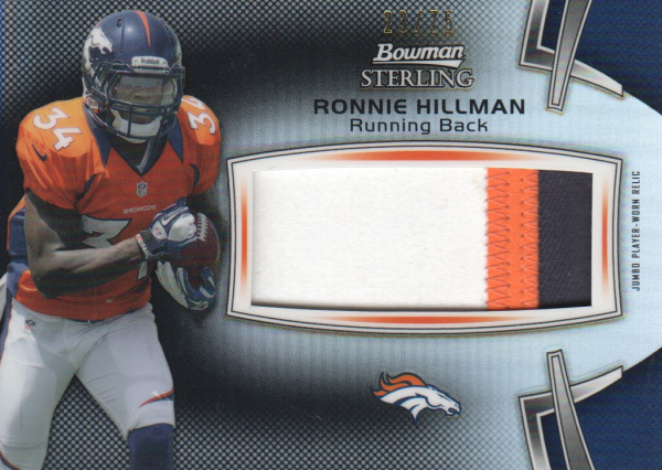 2012 Bowman Sterling Black Refractors #BSJRRRH Ronnie Hillman JSY/75