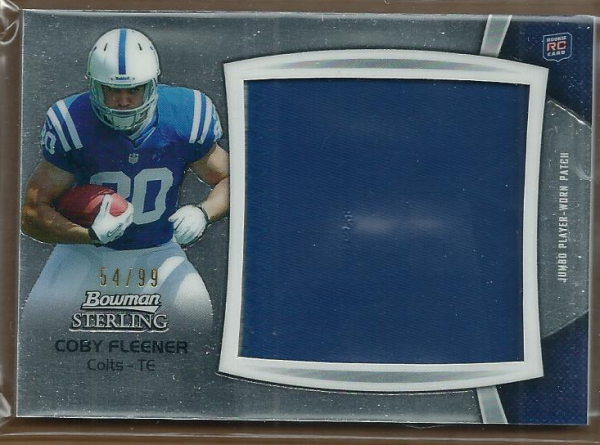 2012 Bowman Sterling Relics Jumbo #BSJRPCF Coby Fleener